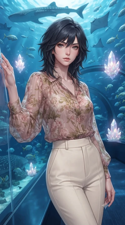 score_9, masterpiece, best quality, ultra-detailed, high-budget anime keyframe, editorial fashion photography, tasteful artistic composition, Caucasian woman, strictly human ears. close-up cowboy shot from the waist and thighs up, the character domin