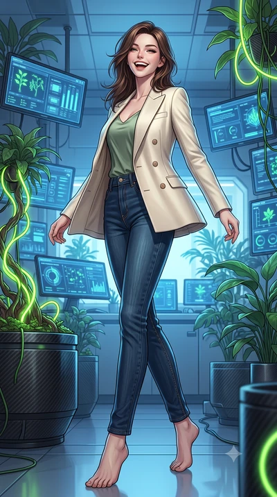 score_9, masterpiece, best quality, ultra-detailed, high-budget anime keyframe, editorial fashion photography, tasteful artistic composition, Korean woman. low angle full-body shot from head to toe showing her feet, filling the entire 9:16 vertical f