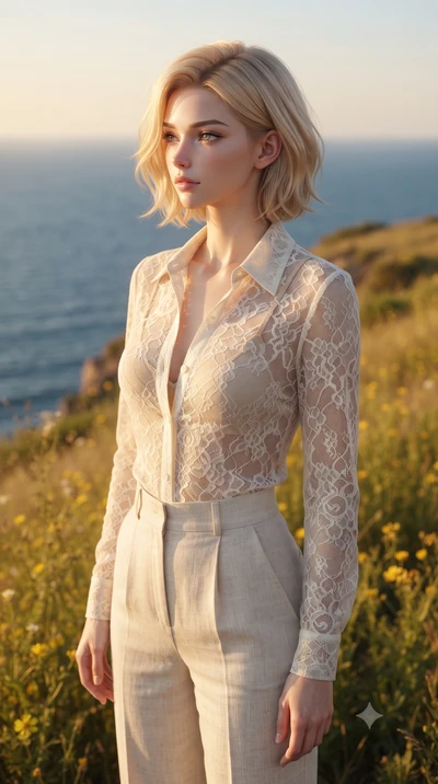 score_9, masterpiece, best quality, ultra-detailed, high-budget anime keyframe, editorial fashion photography, tasteful artistic composition, Caucasian woman woman. close-up cowboy shot from the waist and thighs up, the character dominates the compos