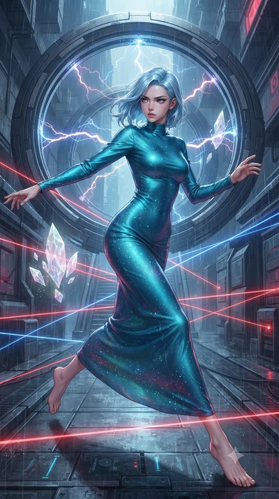 score_9, masterpiece, best quality, ultra-detailed, high-budget anime keyframe, editorial fashion photography, tasteful artistic composition, realistic cosplay photography, Korean woman. low angle full-body shot from head to toe showing her feet, fil