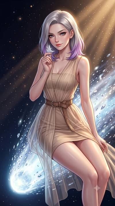 score_9, masterpiece, best quality, ultra-detailed, high-budget anime keyframe, editorial fashion photography, tasteful artistic composition, Caucasian woman, strictly human ears. close-up cowboy shot from the waist and thighs up, the character domin