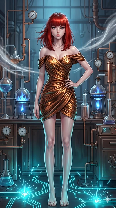 score_9, masterpiece, best quality, ultra-detailed, high-budget anime keyframe, editorial fashion photography, tasteful artistic composition, Caucasian woman, strictly human ears. cowboy shot from the thighs up, character and outfit filling the frame