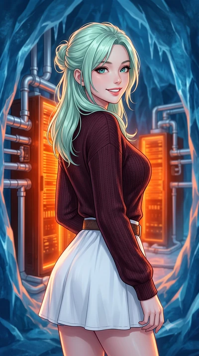 score_9, masterpiece, best quality, ultra-detailed, high-budget anime keyframe, editorial fashion photography, tasteful artistic composition, Japanese woman. close-up cowboy shot from the waist and thighs up, the character dominates the composition, 