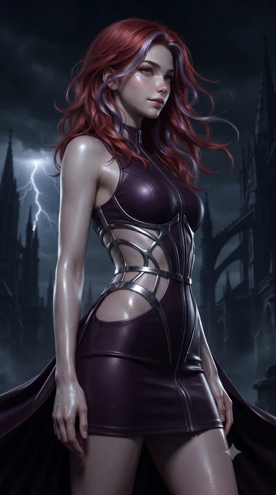 score_9, masterpiece, best quality, ultra-detailed, high-budget anime keyframe, editorial fashion photography, tasteful artistic composition, Caucasian woman. close-up cowboy shot from the waist and thighs up, the character dominates the composition,