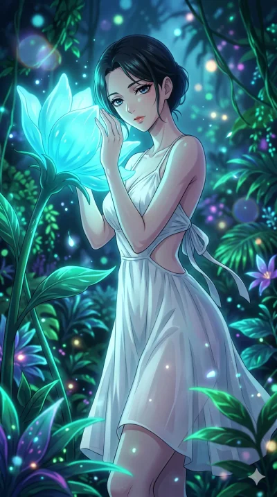 score_9, masterpiece, best quality, ultra-detailed, High-budget Anime Keyframe, vibrant colors, fluid line-art, expressive lighting, cinematic composition, Ufotable-style visual effects, top-tier animation quality, Japanese woman with delicate and el