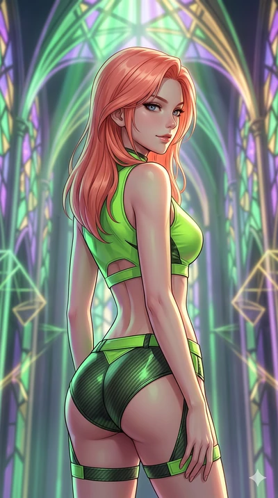 score_9, masterpiece, best quality, ultra-detailed, high-budget anime keyframe, editorial fashion photography, tasteful artistic composition, Japanese woman. close-up cowboy shot from the waist and thighs up, the character dominates the composition, 