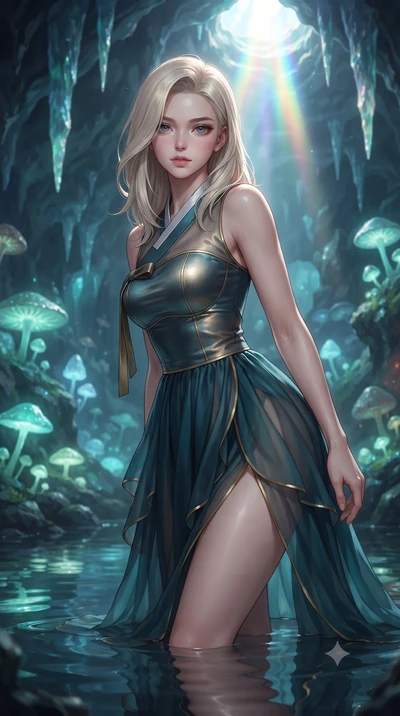 score_9, masterpiece, best quality, ultra-detailed, high-budget anime keyframe, editorial fashion photography, tasteful artistic composition, Caucasian woman. close-up cowboy shot from the waist and thighs up, the character dominates the composition,