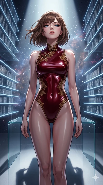 score_9, masterpiece, best quality, ultra-detailed, high-budget anime keyframe, editorial fashion photography, tasteful artistic composition, Caucasian woman, strictly human ears. cowboy shot from the thighs up, character and outfit filling the frame