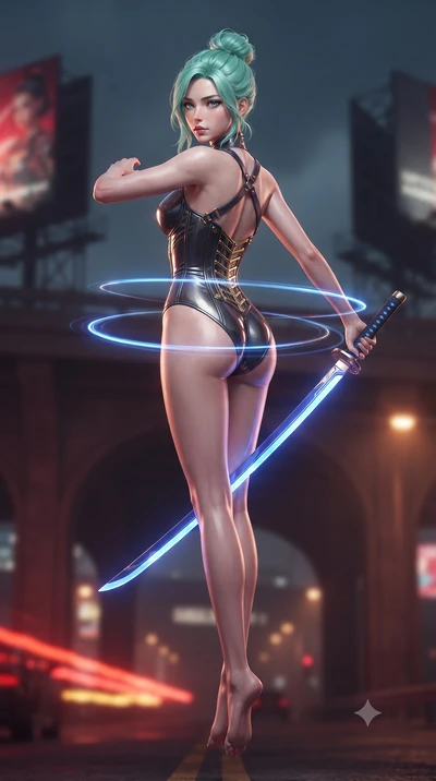 score_9, masterpiece, best quality, ultra-detailed, high-budget anime keyframe, editorial fashion photography, tasteful artistic composition, Japanese woman. low angle full-body shot from head to toe showing her feet, filling the entire 9:16 vertical