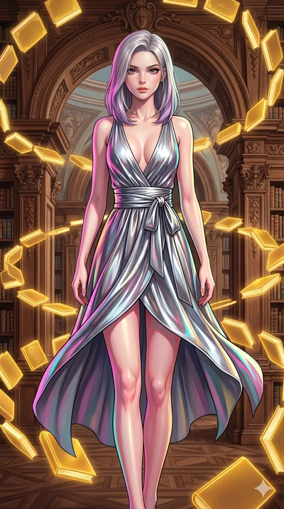 score_9, masterpiece, best quality, ultra-detailed, high-budget anime keyframe, editorial fashion photography, tasteful artistic composition, Caucasian woman, strictly human ears. cowboy shot from the thighs up, character and outfit filling the frame