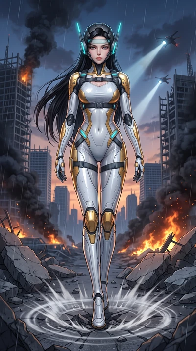 score_9, masterpiece, best quality, ultra-detailed, high-budget anime keyframe, semi-realistic 3D game render, editorial fashion photography, tasteful artistic composition, Korean woman. low angle full-body shot from head to toe showing her feet, fil
