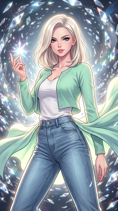 score_9, masterpiece, best quality, ultra-detailed, high-budget anime keyframe, clean line-art, cel-shading, Caucasian woman, strictly human ears. close-up cowboy shot from the waist and thighs up, the character dominates the composition, filling the