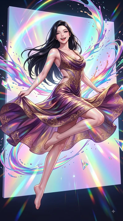score_9, masterpiece, best quality, ultra-detailed, high-budget anime keyframe, editorial fashion photography, tasteful artistic composition, Korean woman. low angle full-body shot from head to toe showing her feet, filling the entire 9:16 vertical f
