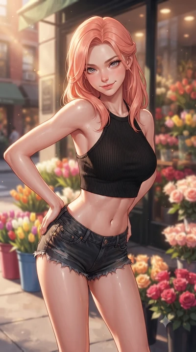 score_9, masterpiece, best quality, ultra-detailed, high-budget anime keyframe, editorial fashion photography, tasteful artistic composition, Japanese woman woman. close-up cowboy shot from the waist and thighs up, the character dominates the composi