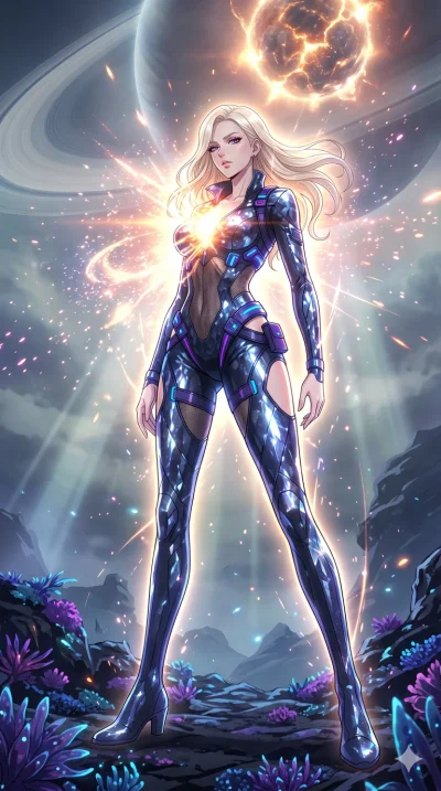 score_9, masterpiece, best quality, ultra-detailed, High-budget Anime Keyframe, vibrant colors, fluid line-art, expressive lighting, cinematic composition, Ufotable-style visual effects, top-tier animation quality, Caucasian woman with pale skin, blo