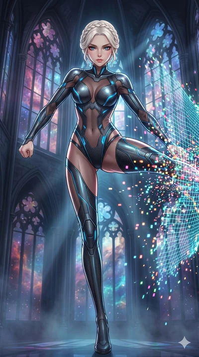 score_9, masterpiece, best quality, ultra-detailed, High-budget Anime Keyframe, vibrant colors, fluid line-art, expressive lighting, cinematic composition, Ufotable-style visual effects, top-tier animation quality, Caucasian woman with pale skin, blo