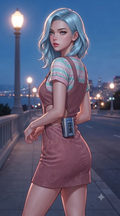 score_9, masterpiece, best quality, ultra-detailed, high-budget anime keyframe, editorial fashion photography, tasteful artistic composition, Korean woman. close-up cowboy shot from the waist and thighs up, the character dominates the composition, fi