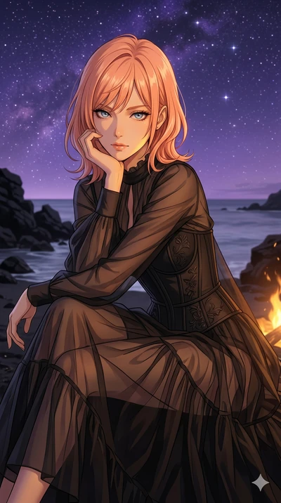 score_9, masterpiece, best quality, ultra-detailed, high-budget anime keyframe, editorial fashion photography, tasteful artistic composition, Japanese woman. cowboy shot from the thighs up, character and outfit filling the frame for maximum editorial