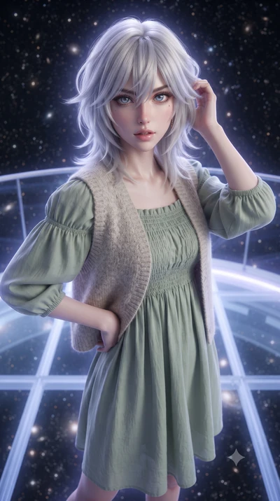 score_9, masterpiece, best quality, ultra-detailed, high-budget anime keyframe, editorial fashion photography, tasteful artistic composition, Japanese woman. close-up cowboy shot from the waist and thighs up, the character dominates the composition, 