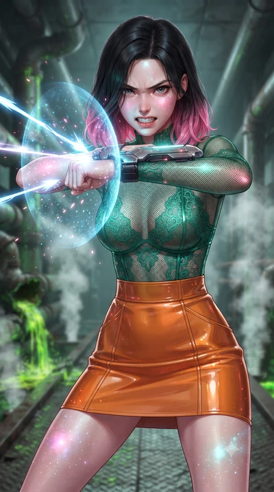 score_9, masterpiece, best quality, ultra-detailed, high-budget anime keyframe, editorial fashion photography, tasteful artistic composition, realistic cosplay photography, Korean woman. close-up cowboy shot from the waist and thighs up, the characte