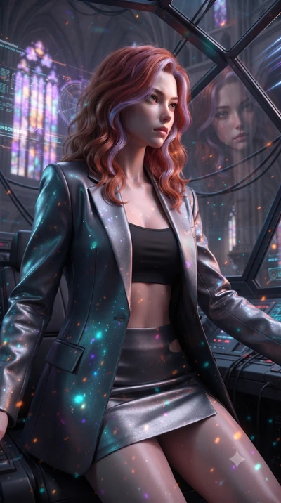 score_9, masterpiece, best quality, ultra-detailed, high-budget anime keyframe, editorial fashion photography, tasteful artistic composition, realistic cosplay photography, Caucasian woman, strictly human ears. close-up cowboy shot from the waist and