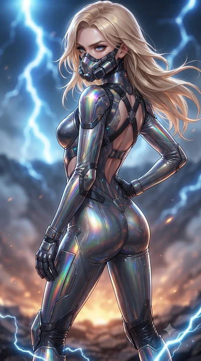 score_9, masterpiece, best quality, ultra-detailed, high-budget anime keyframe, editorial fashion photography, tasteful artistic composition, Caucasian woman. close-up cowboy shot from the waist and thighs up, the character dominates the composition,