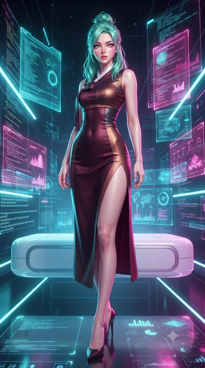 score_9, masterpiece, best quality, ultra-detailed, high-budget anime keyframe, editorial fashion photography, tasteful artistic composition, Japanese woman. low angle full-body shot from head to toe showing her feet, filling the entire 9:16 vertical