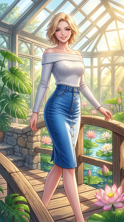 score_9, masterpiece, best quality, ultra-detailed, high-budget anime keyframe, editorial fashion photography, tasteful artistic composition, Caucasian woman. close-up cowboy shot from the waist and thighs up, the character dominates the composition,