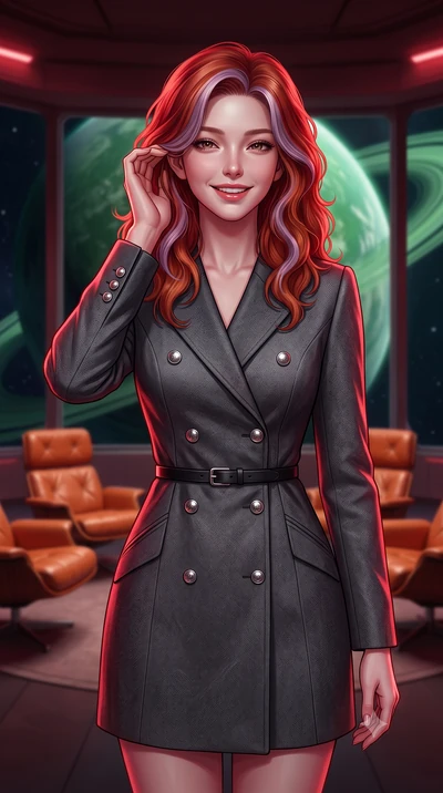 score_9, masterpiece, best quality, ultra-detailed, high-budget anime keyframe, editorial fashion photography, tasteful artistic composition, Caucasian woman, strictly human ears. close-up cowboy shot from the waist and thighs up, the character domin