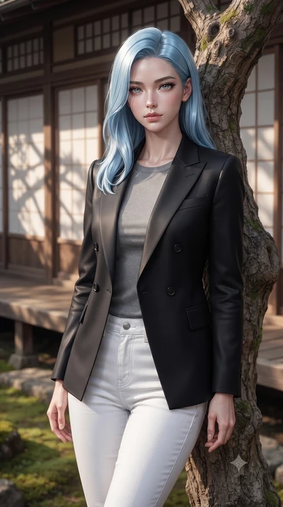 score_9, masterpiece, best quality, ultra-detailed, high-budget anime keyframe, editorial fashion photography, tasteful artistic composition, Korean woman woman. close-up cowboy shot from the waist and thighs up, the character dominates the compositi