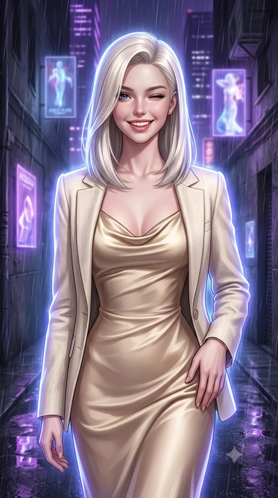 score_9, masterpiece, best quality, ultra-detailed, high-budget anime keyframe, editorial fashion photography, tasteful artistic composition, Caucasian woman, strictly human ears. close-up cowboy shot from the waist and thighs up, the character domin