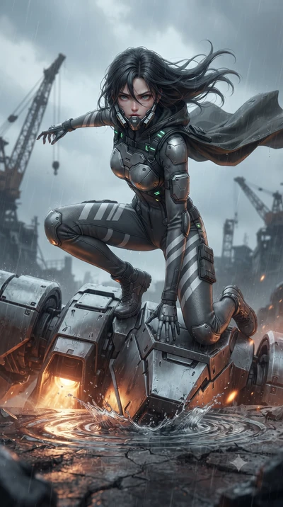 score_9, masterpiece, best quality, ultra-detailed, high-budget anime keyframe, editorial fashion photography, tasteful artistic composition, Japanese woman. low angle full-body shot from head to toe showing her feet, filling the entire 9:16 vertical