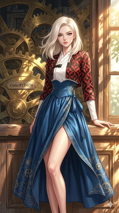 score_9, masterpiece, best quality, ultra-detailed, high-budget anime keyframe, editorial fashion photography, tasteful artistic composition, Caucasian woman, strictly human ears. cowboy shot from the thighs up, character and outfit filling the frame