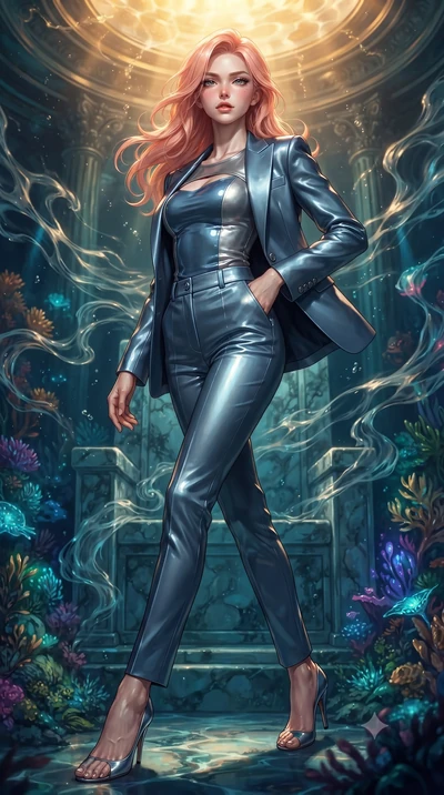 score_9, masterpiece, best quality, ultra-detailed, high-budget anime keyframe, editorial fashion photography, tasteful artistic composition, Japanese woman. low angle full-body shot from head to toe showing her feet, filling the entire 9:16 vertical