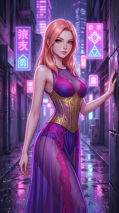 score_9, masterpiece, best quality, ultra-detailed, high-budget anime keyframe, editorial fashion photography, tasteful artistic composition, Japanese woman. close-up cowboy shot from the waist and thighs up, the character dominates the composition, 