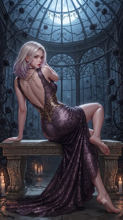 score_9, masterpiece, best quality, ultra-detailed, high-budget anime keyframe, editorial fashion photography, tasteful artistic composition, Caucasian woman. low angle full-body shot from head to toe showing her feet, filling the entire 9:16 vertica