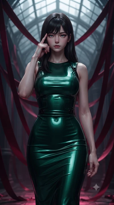 score_9, masterpiece, best quality, ultra-detailed, high-budget anime keyframe, editorial fashion photography, tasteful artistic composition, Korean woman. close-up cowboy shot from the waist and thighs up, the character dominates the composition, fi