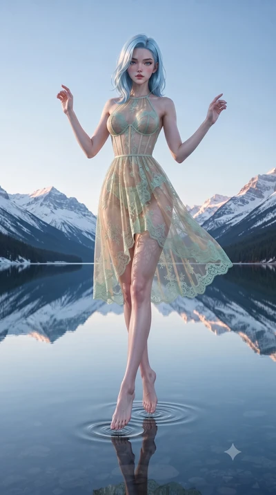 score_9, masterpiece, best quality, ultra-detailed, high-budget anime keyframe, editorial fashion photography, tasteful artistic composition, Korean woman. low angle full-body shot from head to toe showing her feet, filling the entire 9:16 vertical f