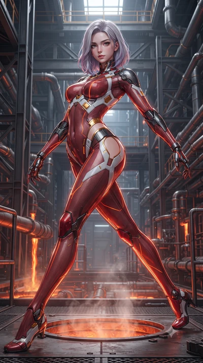 score_9, masterpiece, best quality, ultra-detailed, high-budget anime keyframe, editorial fashion photography, tasteful artistic composition, Caucasian woman. low angle full-body shot from head to toe showing her feet, filling the entire 9:16 vertica