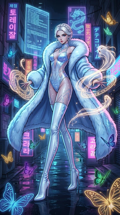 score_9, masterpiece, best quality, ultra-detailed, high-budget anime movie keyframe, cinematic anime lighting, intricate line art, Caucasian (strictly human ears) woman. Dynamic full-body shot stretching the vertical silhouette across the 9:16 frame