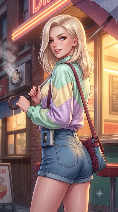 score_9, masterpiece, best quality, ultra-detailed, high-budget anime keyframe, semi-realistic 3D game render, editorial fashion photography, tasteful artistic composition, Caucasian woman. close-up cowboy shot from the waist and thighs up, the chara