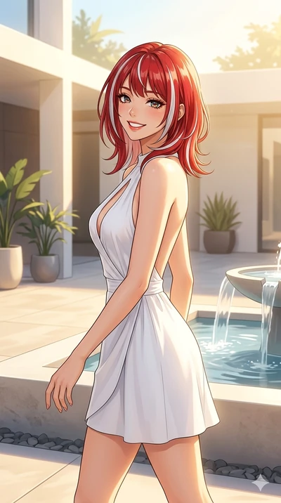 score_9, masterpiece, best quality, ultra-detailed, high-budget anime keyframe, editorial fashion photography, tasteful artistic composition, Caucasian woman, strictly human ears. cowboy shot from the thighs up, character and outfit filling the frame