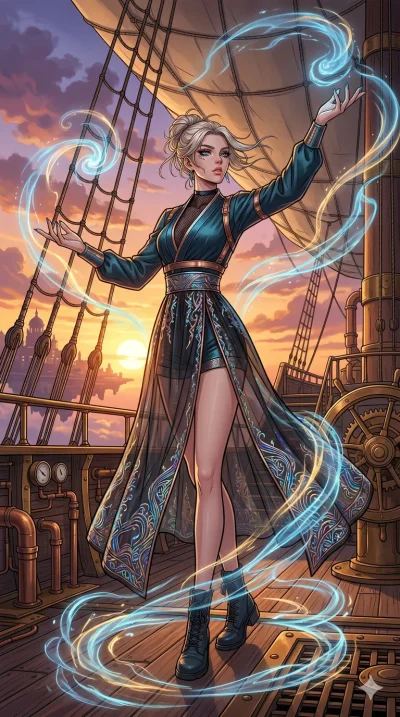 score_9, masterpiece, best quality, ultra-detailed, high-budget anime movie keyframe, cinematic anime lighting, intricate line art, Caucasian (strictly human ears) woman. Dynamic full-body shot stretching the vertical silhouette across the 9:16 frame