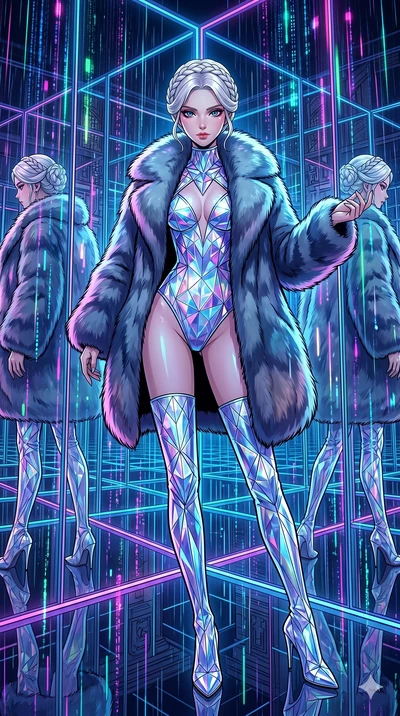 score_9, masterpiece, best quality, ultra-detailed, high-budget anime movie keyframe, cinematic anime lighting, intricate line art, Japanese woman. Dynamic full-body shot stretching the vertical silhouette across the 9:16 frame. standing victoriously