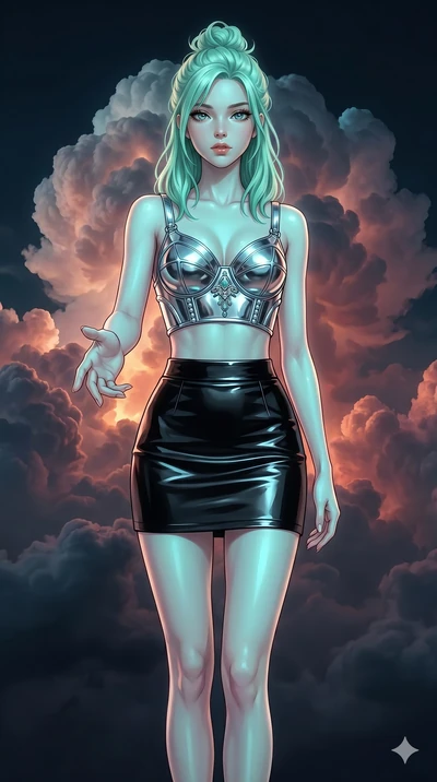 score_9, masterpiece, best quality, ultra-detailed, high-budget anime keyframe, editorial fashion photography, tasteful artistic composition, Japanese woman. cowboy shot from the thighs up, character and outfit filling the frame for maximum editorial