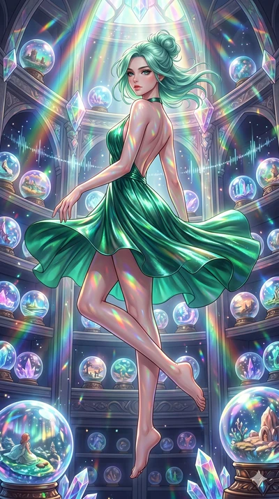 score_9, masterpiece, best quality, ultra-detailed, high-budget anime keyframe, editorial fashion photography, tasteful artistic composition, Japanese woman. low angle full-body shot from head to toe showing her feet, filling the entire 9:16 vertical