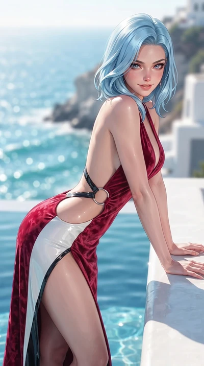 score_9, masterpiece, best quality, ultra-detailed, high-budget anime keyframe, editorial fashion photography, tasteful artistic composition, Korean woman. close-up cowboy shot from the waist and thighs up, the character dominates the composition, fi