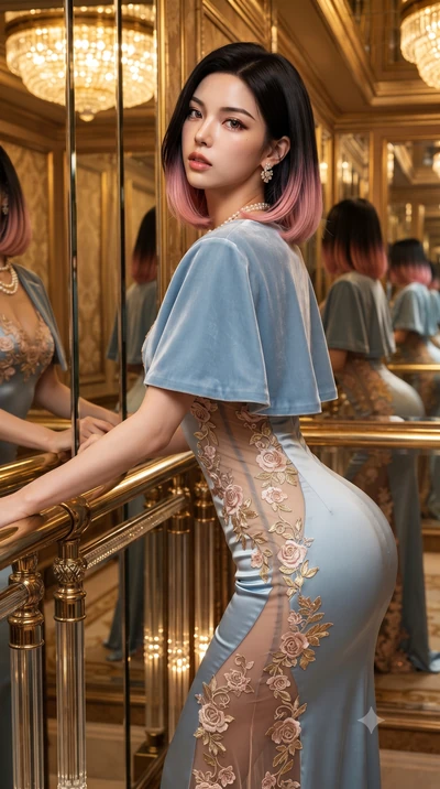 score_9, masterpiece, best quality, ultra-detailed, high-budget anime keyframe, editorial fashion photography, tasteful artistic composition, Korean woman. close-up cowboy shot from the waist and thighs up, the character dominates the composition, fi