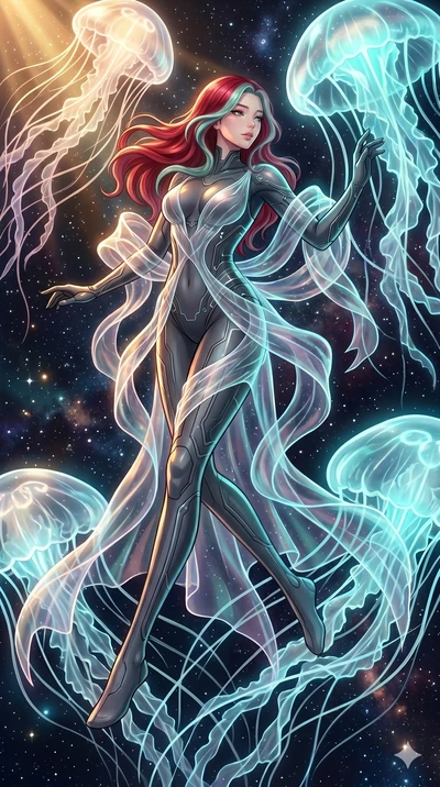 score_9, masterpiece, best quality, ultra-detailed, high-budget anime keyframe, Japanese woman. low angle full-body shot filling the entire 9:16 frame with her statuesque presence, stretching the vertical silhouette. swirling gracefully among the glo