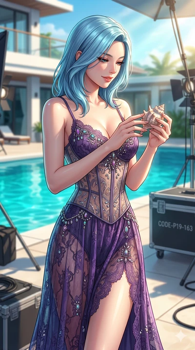 score_9, masterpiece, best quality, ultra-detailed, high-budget anime keyframe, editorial fashion photography, tasteful artistic composition, Korean woman. cowboy shot from the thighs up, character and outfit filling the frame for maximum editorial p